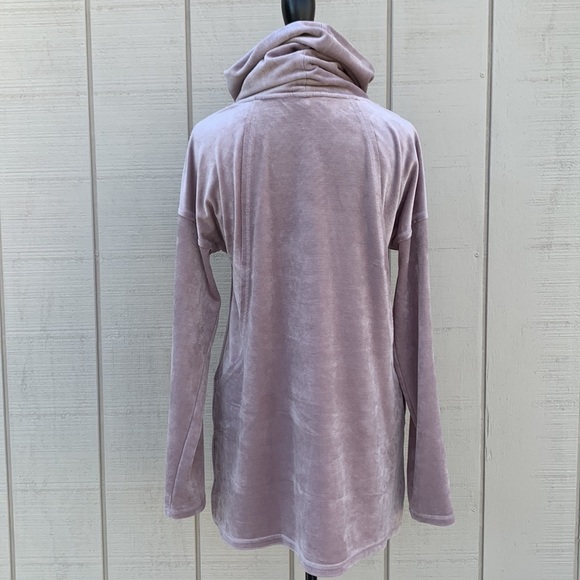 MIA & Tess Ribbed Velour Cowl Neck Tunic - Light Dusty Mauve - Picture 7 of 13